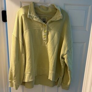 American Eagle Outfitters pretty green chartreuse button Sweatshirt